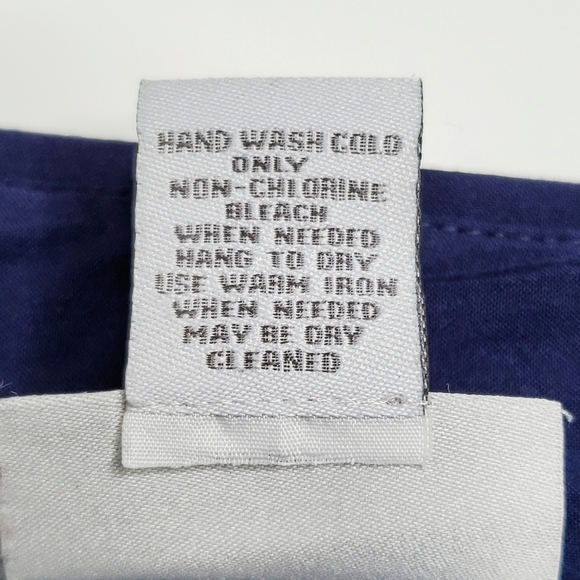 Soft Surroundings | Navy Asymmetrical Wrap Blouse - Picture 12 of 14